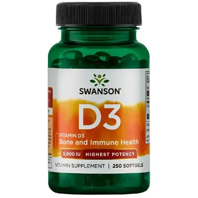 £11.55 • Buy Vitamin D3 5000IU 250 Capsules Softgels High Strength Immune Health Swanson