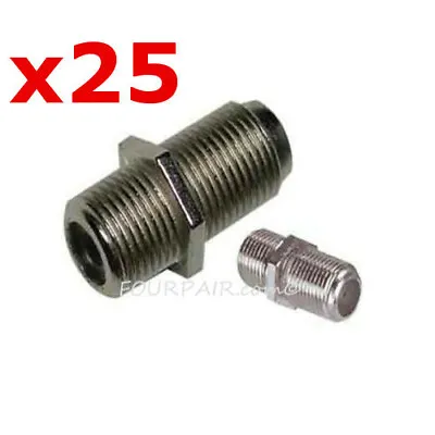 F Type Coax Coaxial Cable Coupler Female Jack Adapter Connector - 25 Pack Lot • $8.89