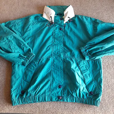 Vintage Pacific Trail Windbreaker Rain Jacket Hooded Button Zip Up • $3.98