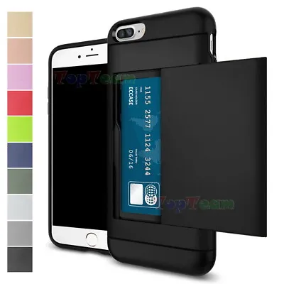 $6.59 • Buy Slim Armor Shockproof Card Pocket Holder Wallet Case Cover For IPhone & Samsung