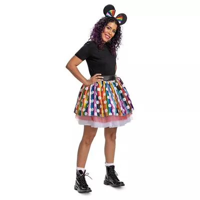 Disney Rainbow Pride Collection Minnie Mouse Adult Tutu Costume Kit LG-XL 42-46 • $38.95