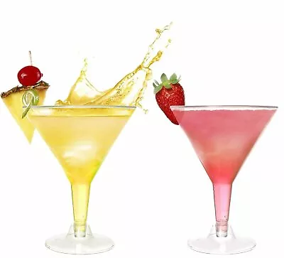 72 X REUSABLE PLASTIC COCKTAIL MARTINI GLASSES 210mL | Party Wedding Cups • $84.95