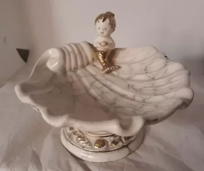 Vtg Napcoware Mermaid Bath Shell Pearl Ceramic Soap Dish Japan • $24.99