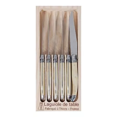 Laguiole Jean Dubost Deluxe Light Horn Steak Knives Set Of 6 • $219