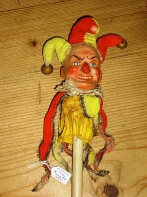 £650 • Buy Victorian Marotte Punch Puppet Hand Held Original Clothing Porcelain Head C.1880