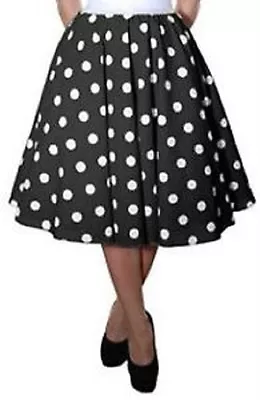 £11 • Buy 26  Long Ladies Women Polka Dot Rock N Roll Elasticated Poodle Skirt 