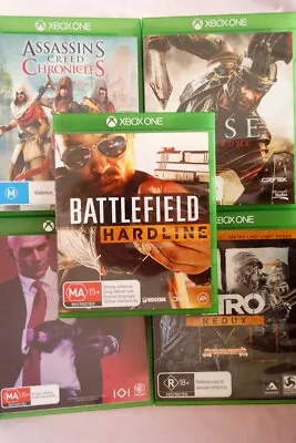 Xbox One Video Games Bundle Bulk Of 5 - Battlefield - Metro - Hitman2 And More • $24.99