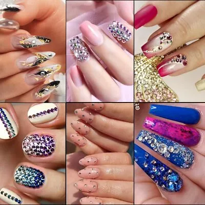 £2.60 • Buy 1000 X Glass Rhinestones Diamante Flat Back Glue On Nail / Body, Art & Crafts