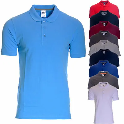 £5.99 • Buy Mens T Shirts Pique Polo Shirt Premium Work Regular Fit Casual Cotton Golf Tee