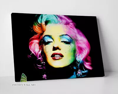 MARILYN MONROE Colour Splash Abstract Canvas Art Wall Art Print Picture -D160 • £22.75