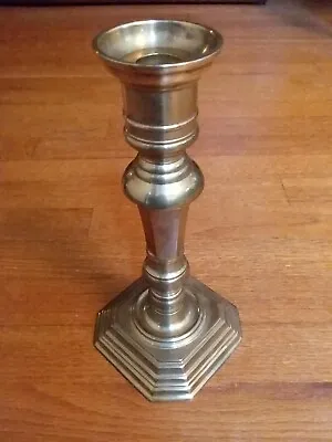 Vintage Large 10  Brass Candlestick Church Altar Candle Holder With Taper Insert • $44