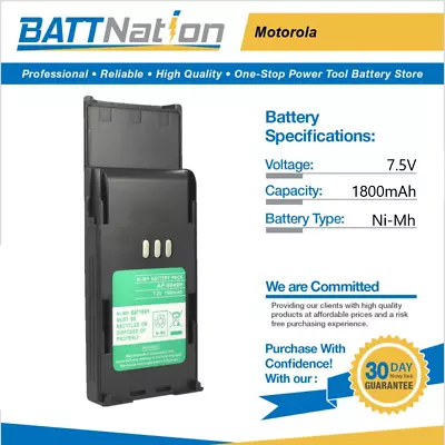 7.2V 1800mAh NiMh Battery For Motorola HNN9049 HNN9049A HNN9049AR P1225 • $25.45