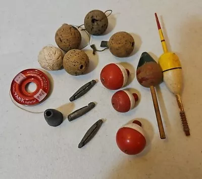 Assorted Lot Of Vintage Fishing Floats Bobbers Weights  • $4.99