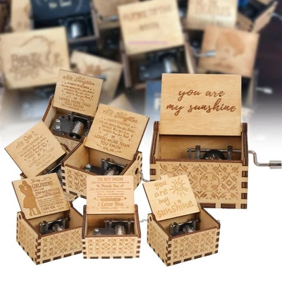 £3.29 • Buy Wooden Music Box You Are My Sunshine Engraved Valentine's Day Lover Gift To Wife