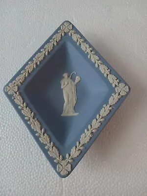 $6.99 • Buy Wedgwood Jasperware Blue Roman Diamond Shaped Trinket Dish 5.5  Tall Ashtray
