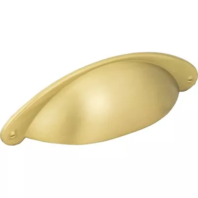 $7.20 • Buy 3  C-C Brushed Gold Kitchen Closet Cabinet Drawer Cup Pull Satin Brass 8233BG