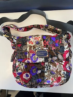 Marc Jacobs Messenger Bag Standard Supply Workwear Purple Floral Quilted Nylon • $40