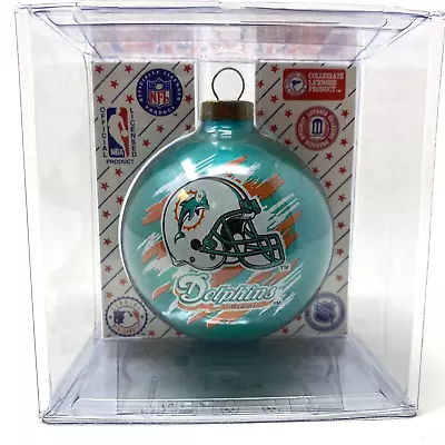 Miami Dolphins Glass Christmas Ball Ornament NFL Sports Collector Series Vintage • $12.95