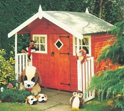 6x6 CHILDRENS PLAY HIDE GARDEN PLAYHOUSE OUTDOOR VERANDA KIDS WENDY HOUSE 6ft • £399.94