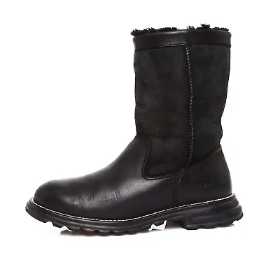 UGG Brooks Women's Black Leather Short Boot Size 5 4327 * • $141.75