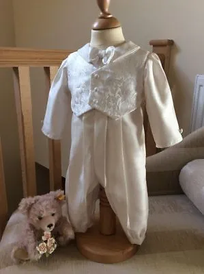 Boys Christening Gown - Baptism Romper Suit - Boys Outfit - Baby Pageboy Suit • £79.99