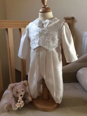£89.99 • Buy Boys Christening Gown - Baptsm Romper Suit - Boys Outfit - Naming - Dedication