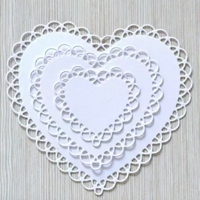 Love Heart Lace Background Metal Cutting Dies Stencil Scrapbook Embossing Carft • £3.89