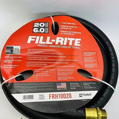 Fill-Rite FRH10020 1 Inch X 20 Ft Fuel Transfer Hose 1 Inch NPT Thread USA-Made • $91.99