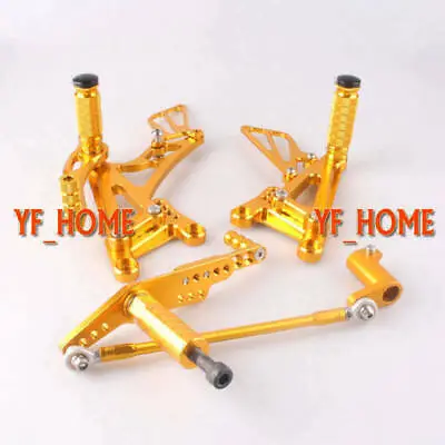 Adjustable Rearset Rear Set Footpegs Footrest Gold For Yamaha YZF R1 2007-2008 • $134.47