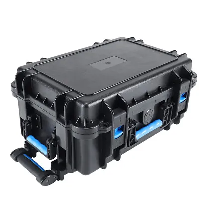 Waterproof Wheel Rolling Travel Equipment Tool Box Hard Case Foam TelescopingRod • £69.95