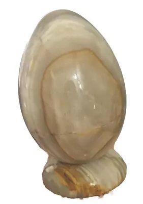 GREEN ONYX  LARGE EGG WITHE STAND 15cm High X   5cm At Widest Point. PREOWNED • £2.50