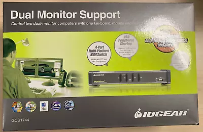 IOGEAR GCS1744 Dual Monitor (VGA) 4-Port KVM Switch • $25