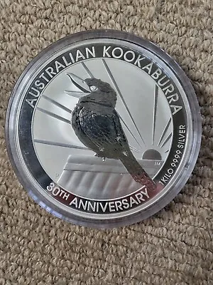 1kg Perth Mint 1990-2020 Kookaburra 30th Anniversary Silver Coin 9999 • $1950