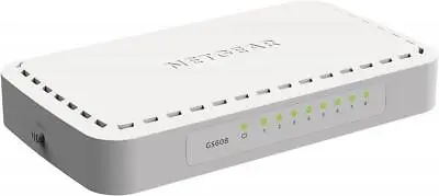 Netgear 8 Port Gigabit Fast Ethernet Switch GS608 White  - New (Open Box) • $29.95