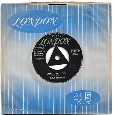 £3.99 • Buy Lonesome Town By Ricky Nelson 7  45RPM Single 1958 London Records HLP 8738 *VG*