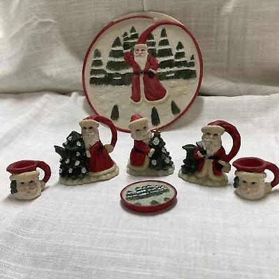 Vintage Dollhouse Size Santa Mini Tea Set 7 Pieces-1995 Youngs Inc-V • $25