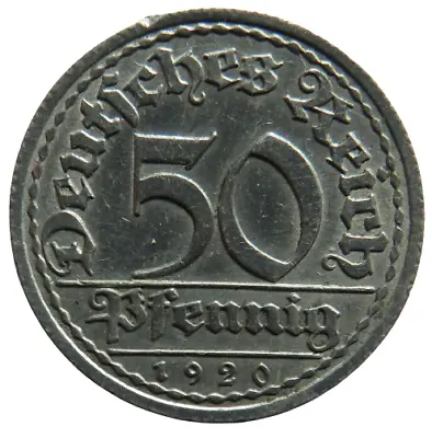 1920-A Germany - Weimar Republic 50 Pfennig Coin • £4.36