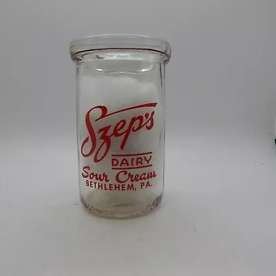 Szep's Dairy Pyroglazed Half Pint Sour Cream Jar  Bethlehem Pa. • $22.99