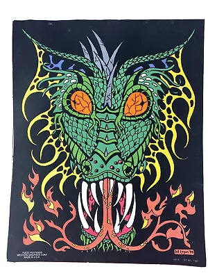 Vintage Blacklight Poster - Dragon M. Logan 94 Fuzzy Posters Cat No 7187 Velvet  • $29.99