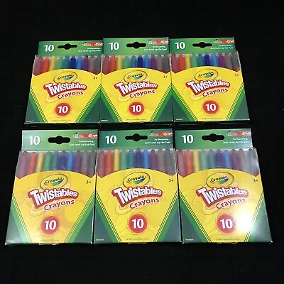 * BRAND NEW * LOT Of 6 Crayola TWISTABLES Crayons - 10 Count Packs - 60 Crayons! • $17.95