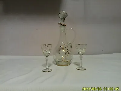 $15 • Buy Crystal Sherry Carafe With Two Sherry Glasses