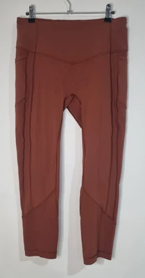 $39 • Buy Lululemon Womens Fitness Leggings Size AUS 10 Red/brown Stretch Cropped.