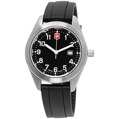 NEW VICTORINOX Garrison Black Dial Silicone Strap Ladies Watch 26033CB MSRP $120 • $49.95