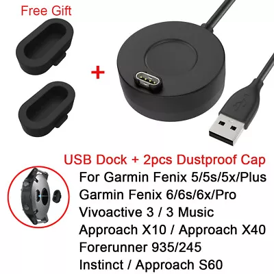 USB Charging Dock Cable For Garmin Fenix 6x 5x 5s 6s Venu Vivoactive 3 Instinct • $9.89