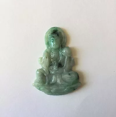 Lady Quan/Kwan Yin Buddha Natural Grade A 100% Green Jade (pendant) - JJ40 • $280