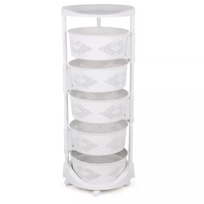 Kitchen Storage Cart Rotating Basket Vegetable Rack Multi-Layer Storage Shelves • $74