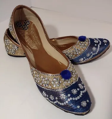 Indian Bridal Shoes Punjabi Jutti US Womens Size 9 Excellent Used Condition  • $34.95