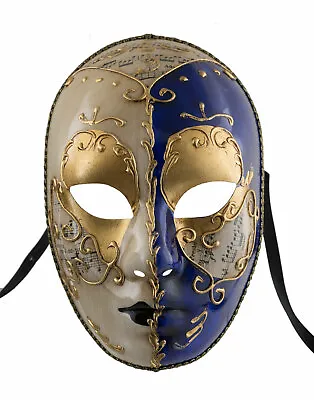 Mask Venetian Fancy Dress Blue And Golden Mystery Carnival Venice 883 V68 • $115.38