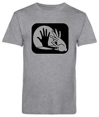 Rabbit Hand Shadow T-shirt Funny Cool Unisex T Shirt Animal Lover Pet Lover Top  • £10.99