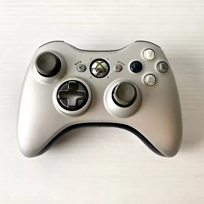 Genuine Silver Microsoft Xbox 360 Wireless Controller - Missing Battery Cover • $38.88